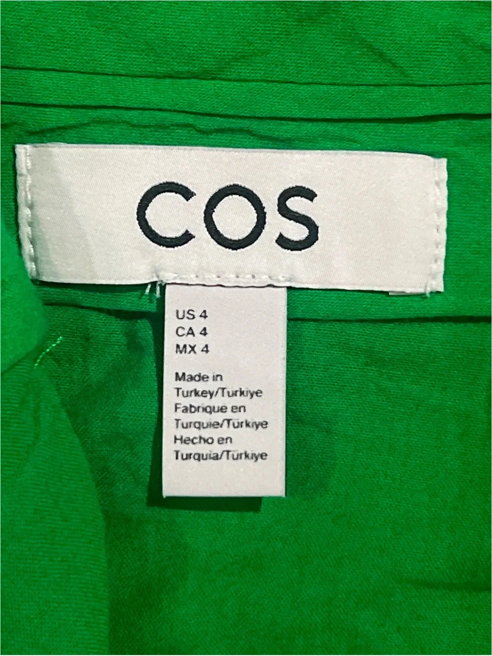 Cos Pants Women’s 4 Green Wide Leg High Waisted Linen Blend Trousers